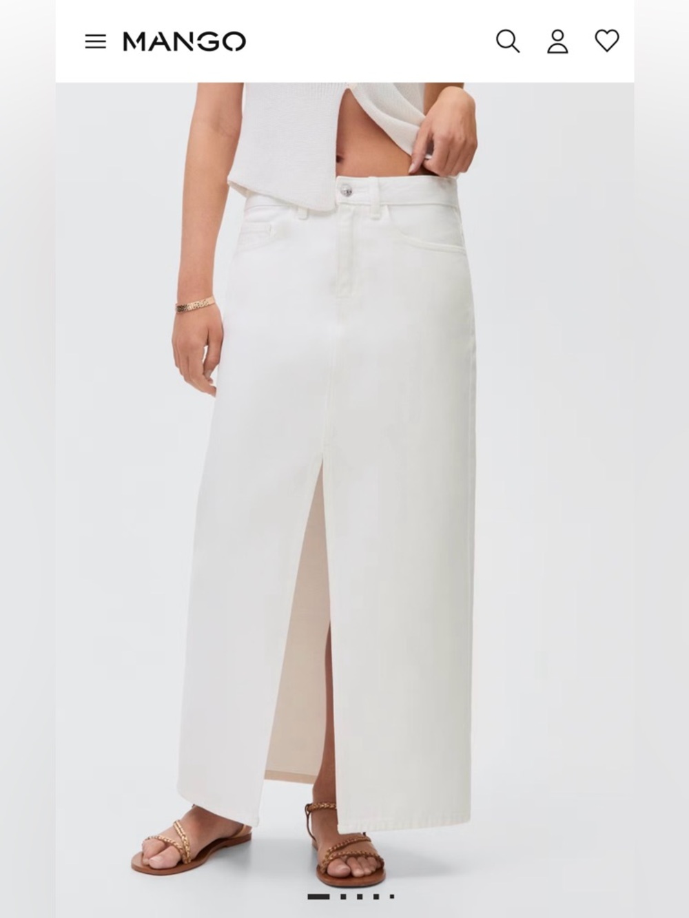 MNG MANGO Long Denim Skirt
